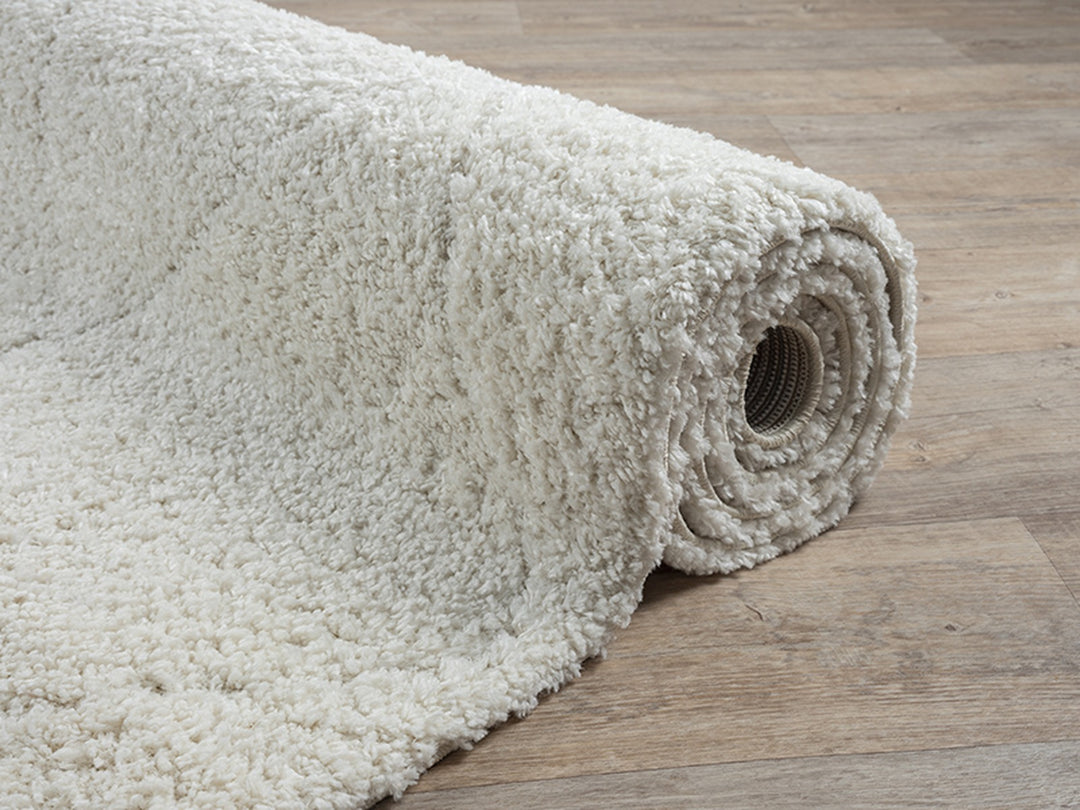Teppich Shaggy Creme vielseitig für Wohn- und Schlafbereich aus hochwertigem Polypropylen ATRIO Serie_