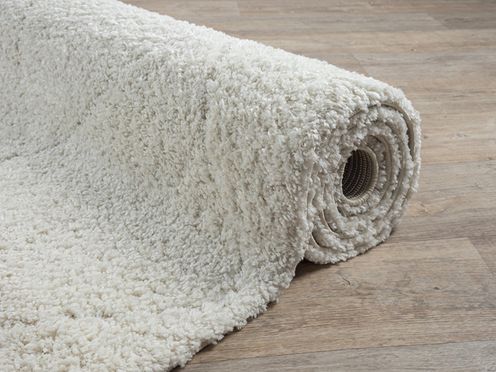 Teppich Shaggy Creme vielseitig für Wohn- und Schlafbereich aus hochwertigem Polypropylen ATRIO Serie_