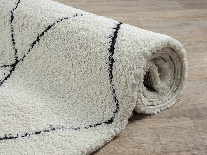 Teppich Shaggy Schwarz Berber aus Polypropylen für puristische Einrichtung aus der ATRIO Kollektion_
