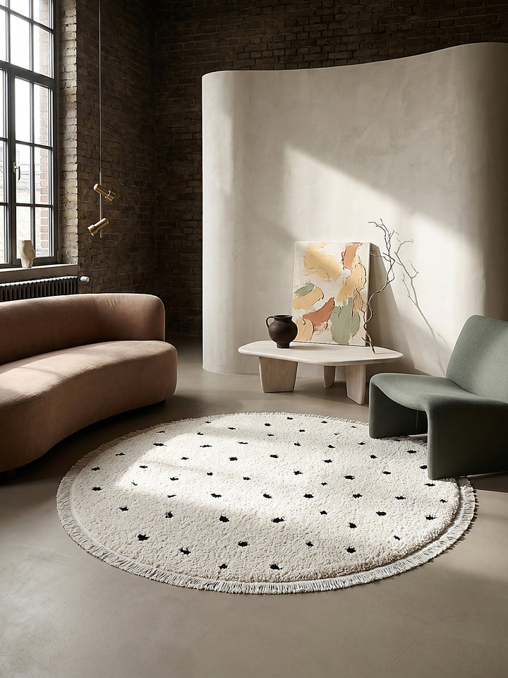 Teppich Creme rund Editorial Styling_