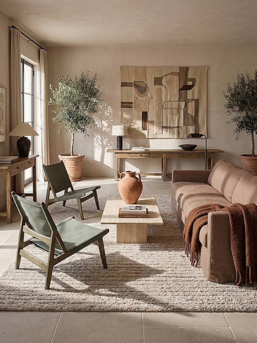 Teppich Beige rechteckig im modernen Wohnzimmer_