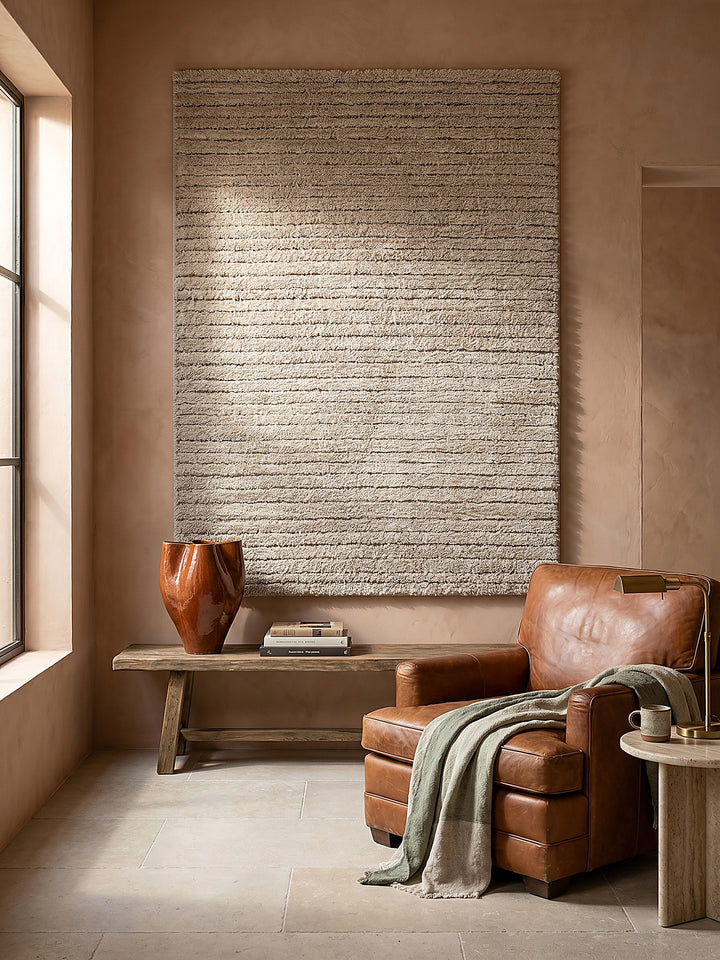 Teppich Beige als Wandteppich_