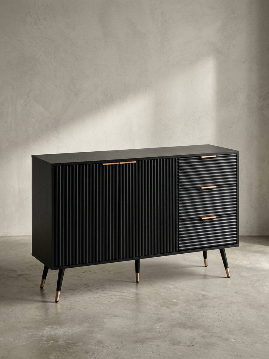Sideboard Schwarz Eiche – Modern, 120 cm