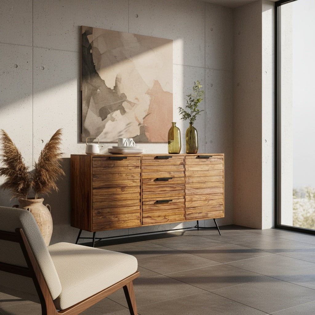 Kommode aus Massivholz mit Schubladen, ideal für Wohnzimmer oder Esszimmer – Kadima Design_