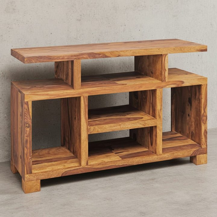 Sheesham-Holz Sideboard im Landhausstil_ 115x76x40 cm_ Multifunktionale TV-Kommode - KADIMA DESIGN_Größe_ 115x40x76 cm_