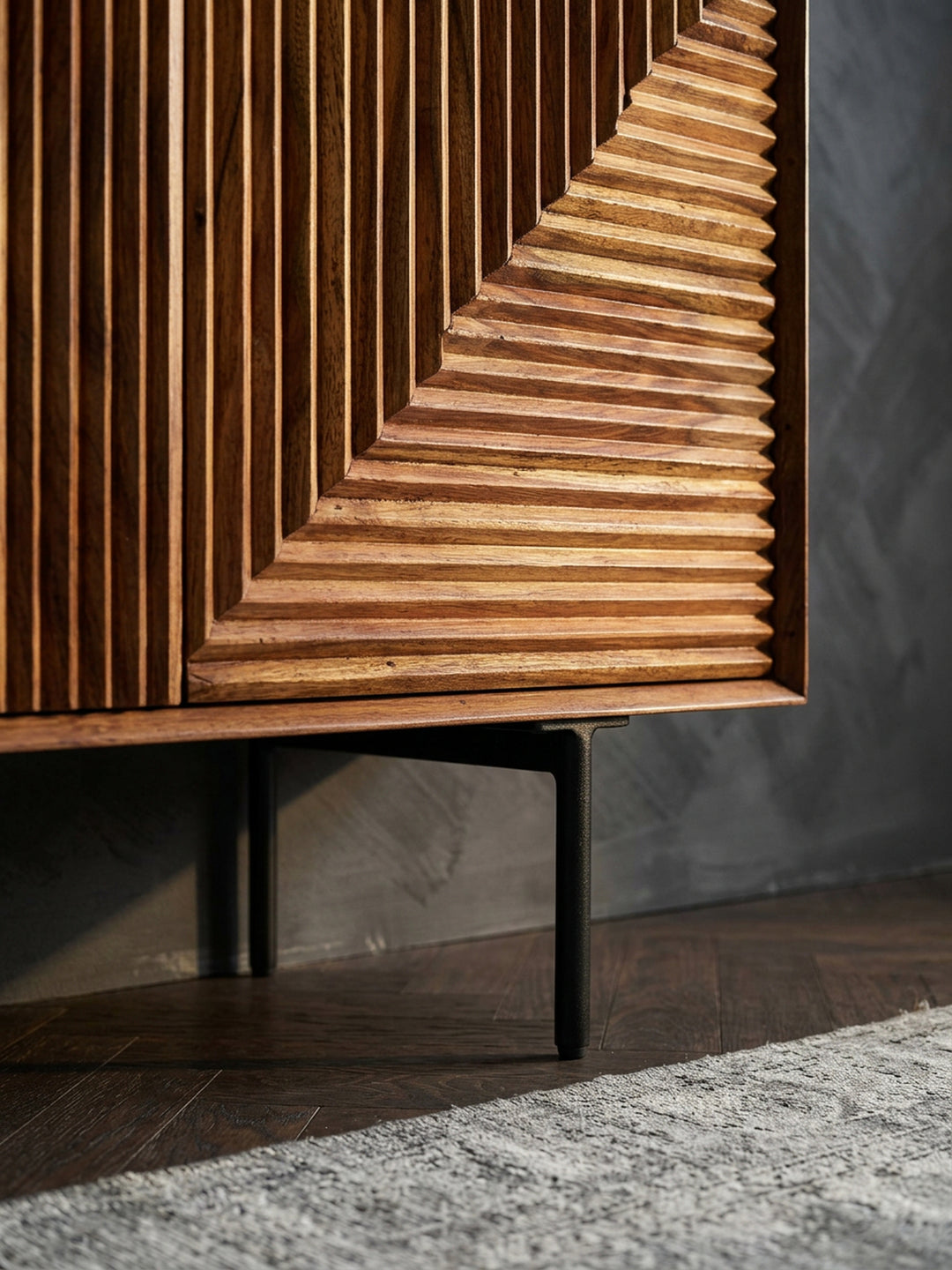 Sideboard aus Sheesham Massivholz und Metall_ Modernes Design_ 148x72x40 cm_ mit 3 Türen - KADIMA DESIGN_Größe_ 148x40x72 cm_
