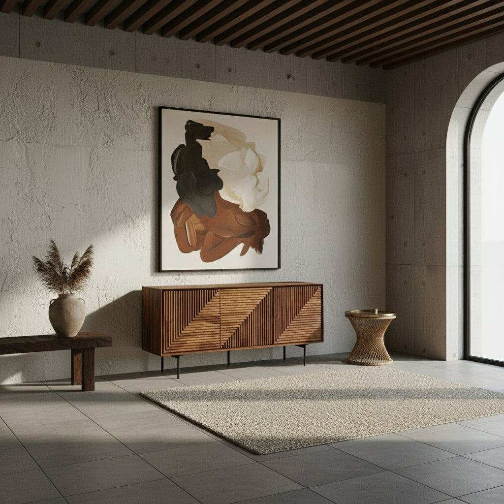 Anrichte aus Massivholz mit modernen Linien, ideal fürs Wohnzimmer – kaufen bei Kadima Design_
