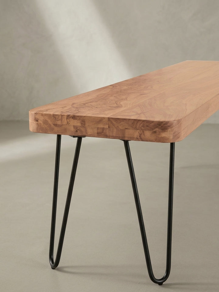 Esszimmerbänke aus Akazie Massivholz natur 160x40x45 cm Design Möbel Einrichtung modern stilvoll robust hochwertig Premium Wohnen Interior Zuhause Wohnzimmer elegant langlebig zeitgenössisch_