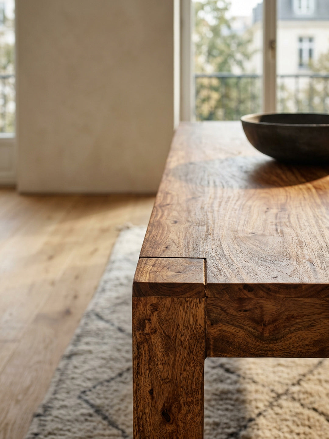Sitzbank Landhaus-Stil_ Massivholz_ Akazie/Sheesham_ 160/180x45 cm_ 200/250 kg Belastung_ handgefertigt - KADIMA DESIGN_Farbe_ Braun_ Größe_ 160x35x45 cm_