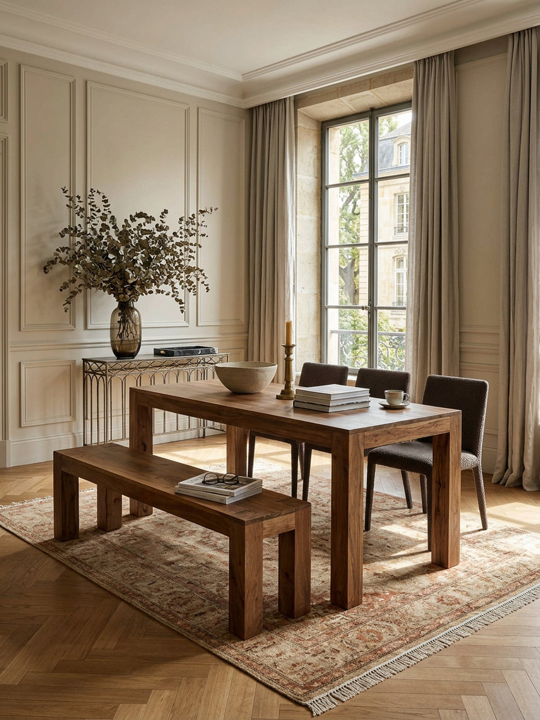 Sitzbank Landhaus-Stil_ Massivholz_ Akazie/Sheesham_ 160/180x45 cm_ 200/250 kg Belastung_ handgefertigt - KADIMA DESIGN_Farbe_ Braun_ Größe_ 180x35x45 cm_
