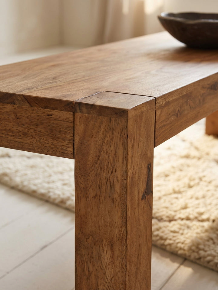 Sitzbank Landhaus-Stil_ Massivholz_ Akazie/Sheesham_ 160/180x45 cm_ 200/250 kg Belastung_ handgefertigt - KADIMA DESIGN_Farbe_ Beige_ Größe_ 120x35x45 cm_