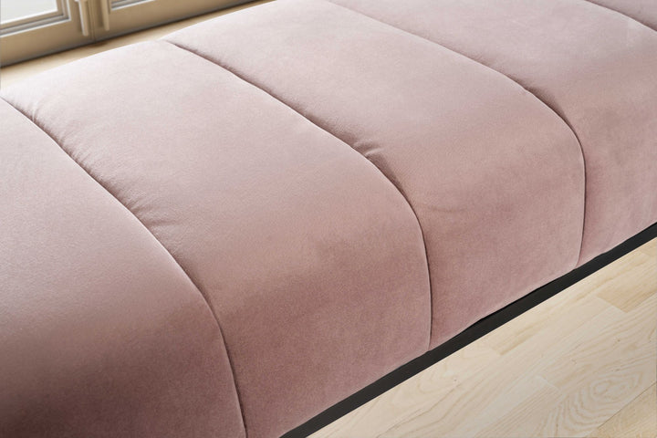 Sitzbank Samt 108x40x40 cm Flur Polsterbank mit Metallgestell - Design Bettbank Schlafzimmer Gesteppt - Flurbank Garderobenbank Modern_