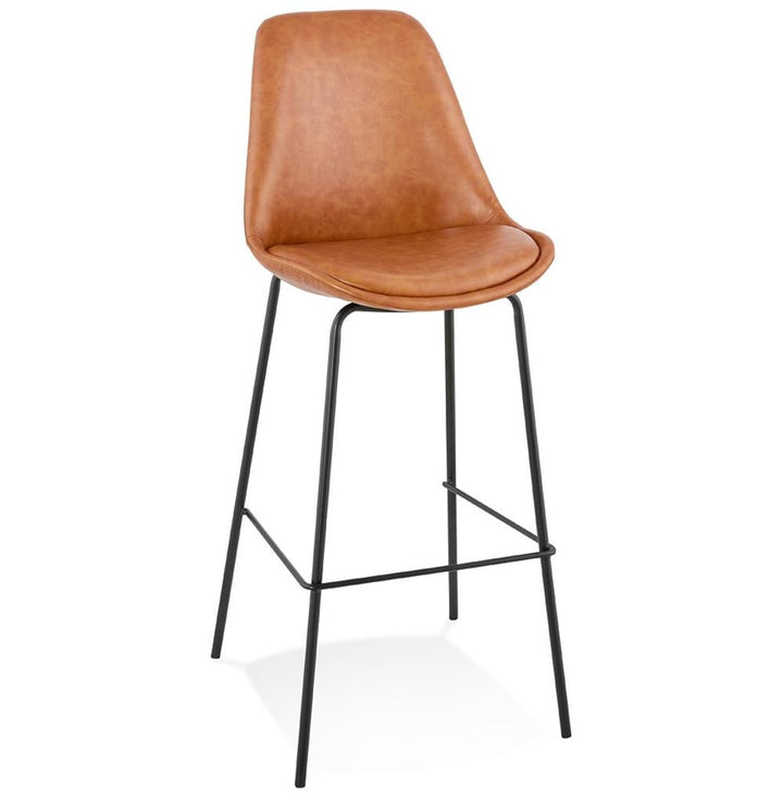 Hochstuhl - 75 cm Höhe - gepolsterter Sitz - braun-schwarz Design - ideal für Küche und Bar - NOLIROX Kollektion_