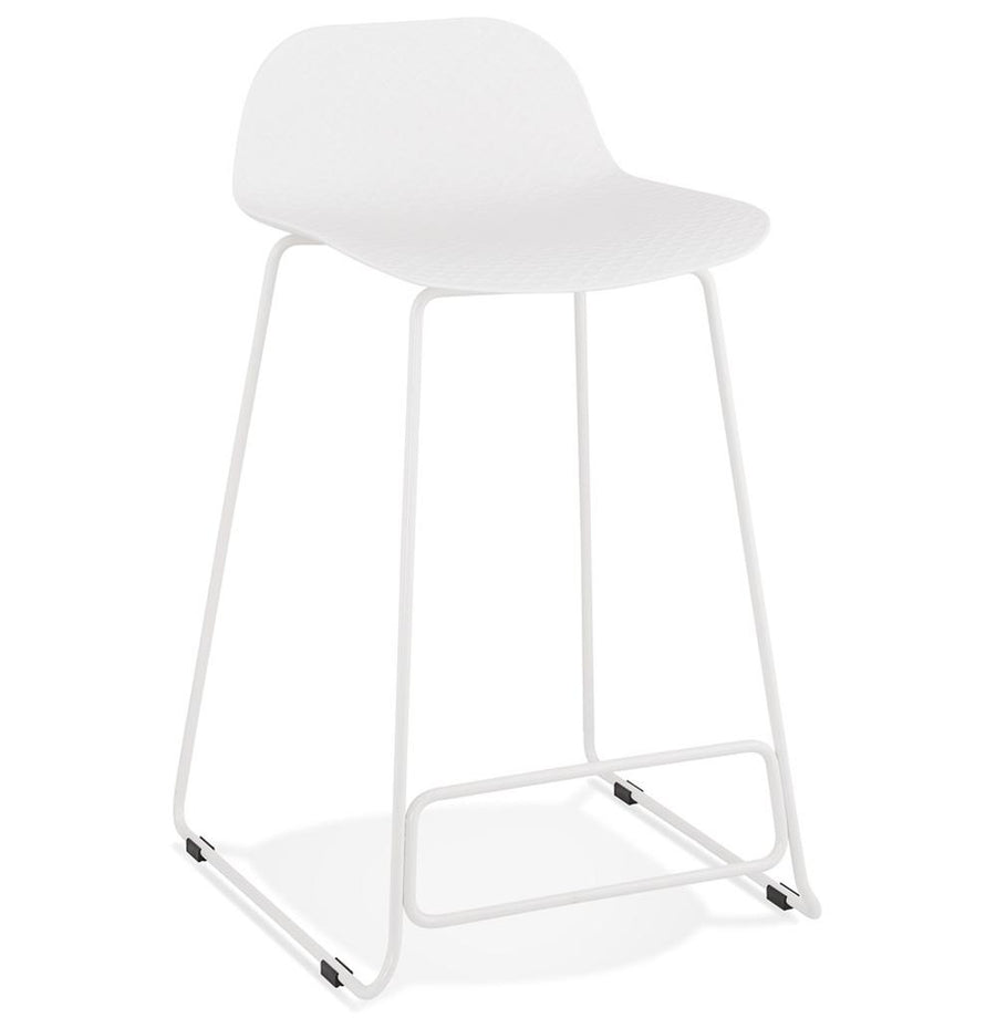 Eleganter Barhocker JORALI - 66cm Sitzhöhe - komplett weiß - minimalistisches Design für moderne Küchen_