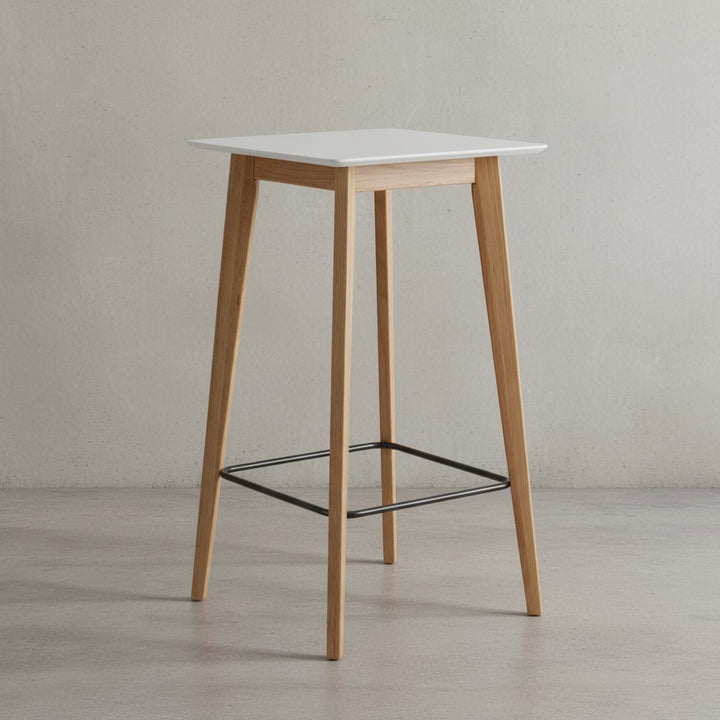 Skandinavischer Bartisch_ Eichenbeine_ quadratische Tischplatte_ 50 kg Belastbarkeit - KADIMA DESIGN_Größe_ 60x60x110 cm_