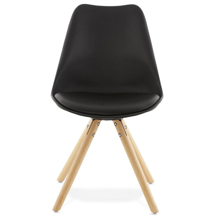 Küchenstuhl in Schwarz mit ergonomischer Form - 48 cm Sitzhöhe und Holzgestell von Kadima Design_