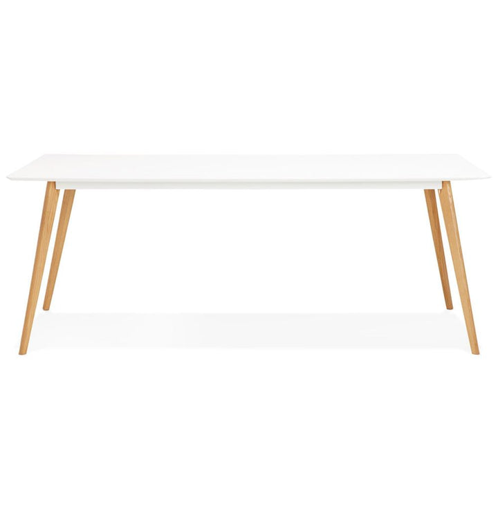 Zeitloser 4-Fuß-Tisch in Weiß-Beige - Elegant und belastbar bis 120kg_