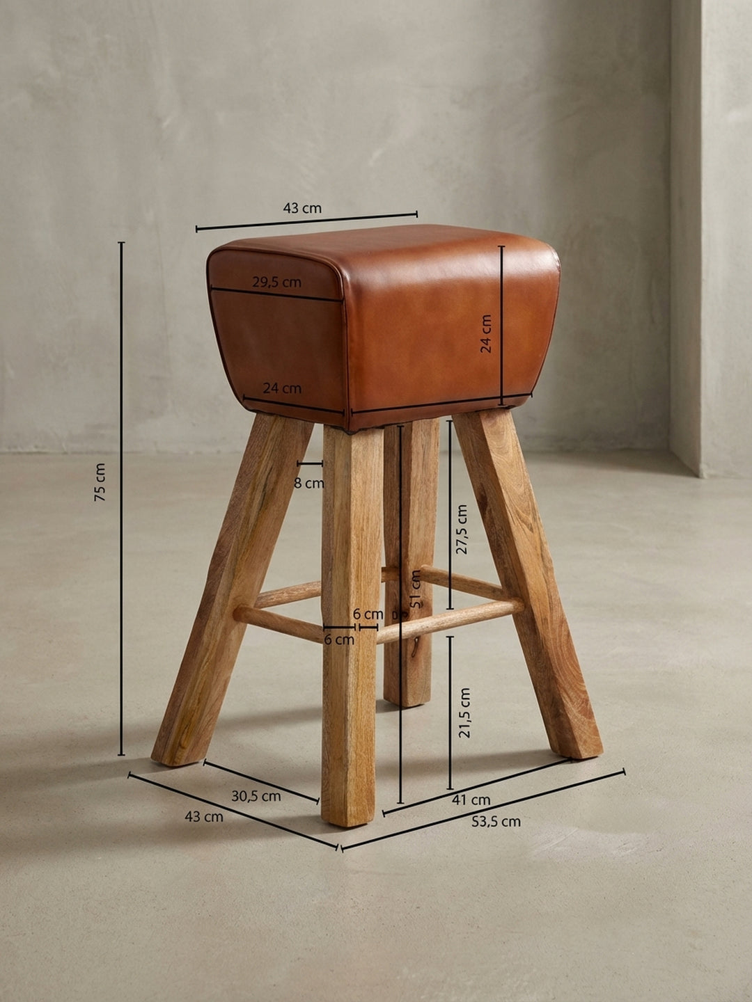 Barhocker Mango Massivholz Design Möbel_
