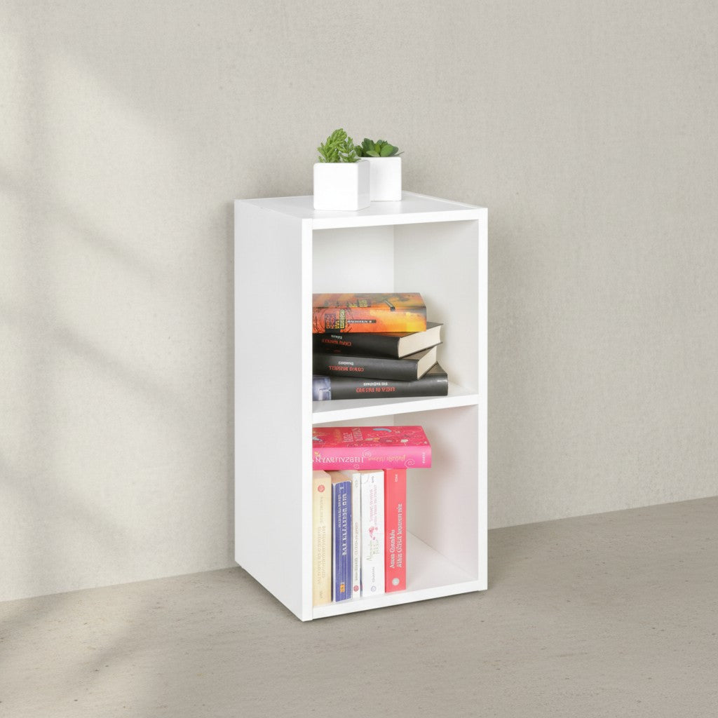 Standregal CERVINO_ 2 Regalfächer_ Sonoma Farbton_ 30x60x30 cm_ Melaminharzbeschichtung - KADIMA DESIGN_Farbe_ Weiß_ Größe_ 30x30x60 cm_