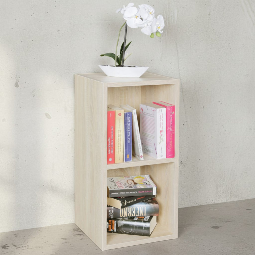 Standregal CERVINO_ 2 Regalfächer_ Sonoma Farbton_ 30x60x30 cm_ Melaminharzbeschichtung - KADIMA DESIGN_Farbe_ Beige_ Größe_ 30x30x60 cm_