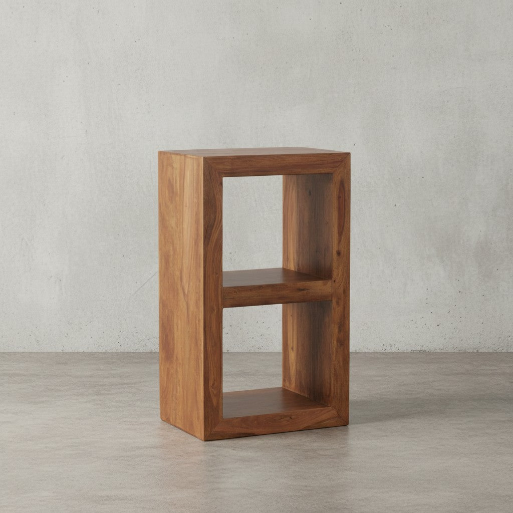 Rustikales Standregal  Massivholz  Akazie/Sheesham  vielseitig nutzbar  handgefertigt  einfache Pflege - KADIMA DESIGN Farbe  Braun  Größe  50x35x88 cm