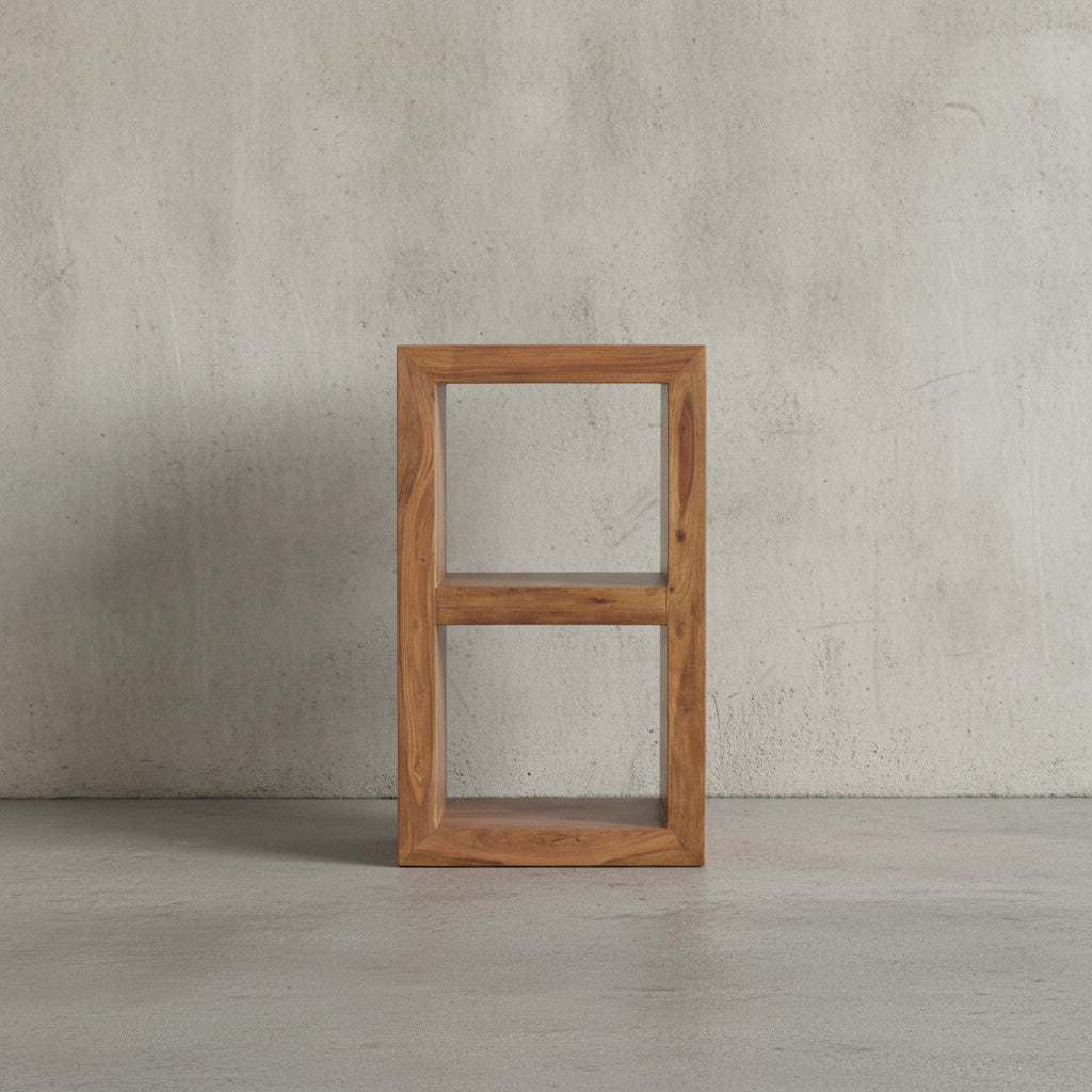 Rustikales Standregal  Massivholz  Akazie/Sheesham  vielseitig nutzbar  handgefertigt  einfache Pflege - KADIMA DESIGN Farbe  Braun  Größe  50x35x88 cm