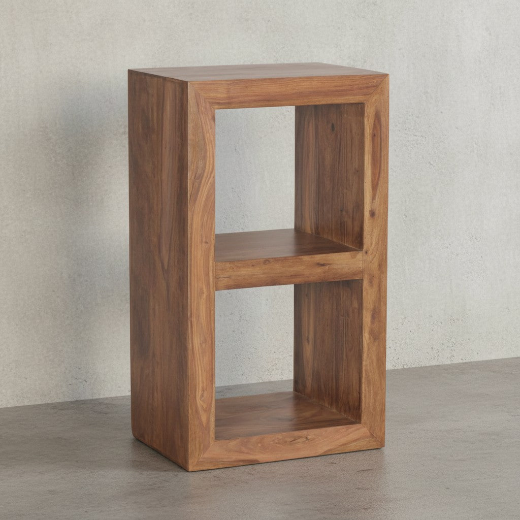Rustikales Standregal  Massivholz  Akazie/Sheesham  vielseitig nutzbar  handgefertigt  einfache Pflege - KADIMA DESIGN Farbe  Braun  Größe  50x35x88 cm