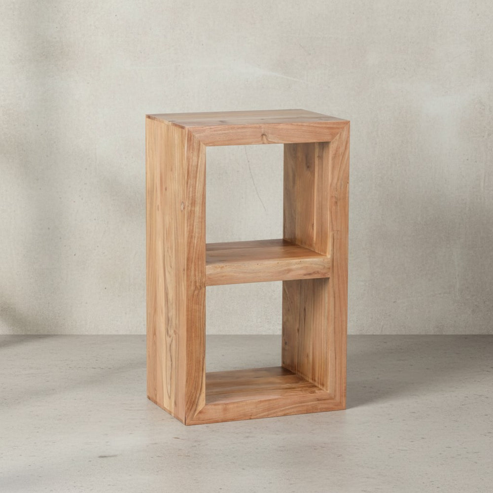 Rustikales Standregal_ Massivholz_ Akazie/Sheesham_ vielseitig nutzbar_ handgefertigt_ einfache Pflege - KADIMA DESIGN_Farbe_ Beige_ Größe_ 50x35x88 cm_