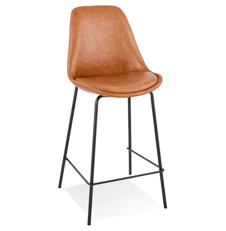 Hochstuhl Gesamtansicht - 65cm Höhe - Braun-Schwarz - ideal für Küche und Bar - modernes Design - NOLIROX Kollektion_