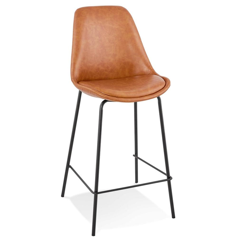 Hochstuhl Gesamtansicht - 65cm Höhe - Braun-Schwarz - ideal für Küche und Bar - modernes Design - NOLIROX Kollektion_