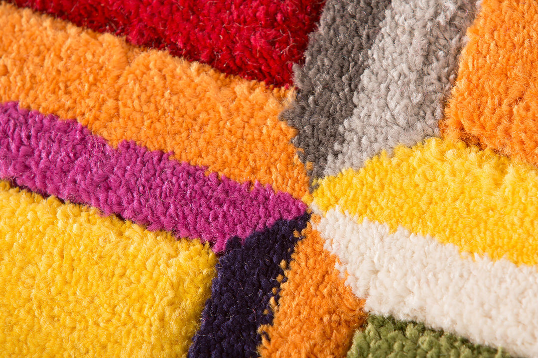 Stilvoller Teppich mit geometrischem Muster und Jute-Rücken_Multi_Rechteckig_