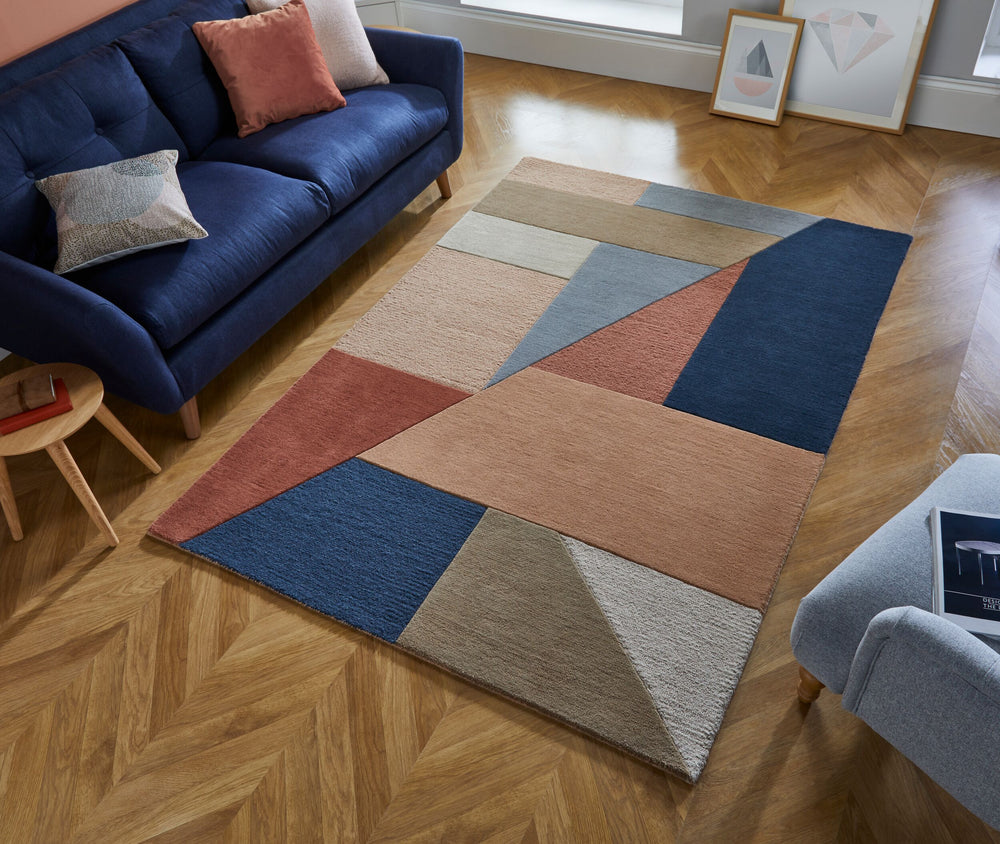 Wollteppich Geometrisch-Design - handgetuftet - kontraststark DEBEN KYLE_Rechteckig_