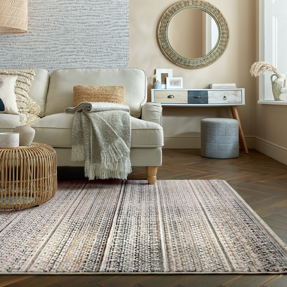 Geometrischer Wohnzimmer-Teppich in Naturfarben_Naturfarben_Rechteckig_