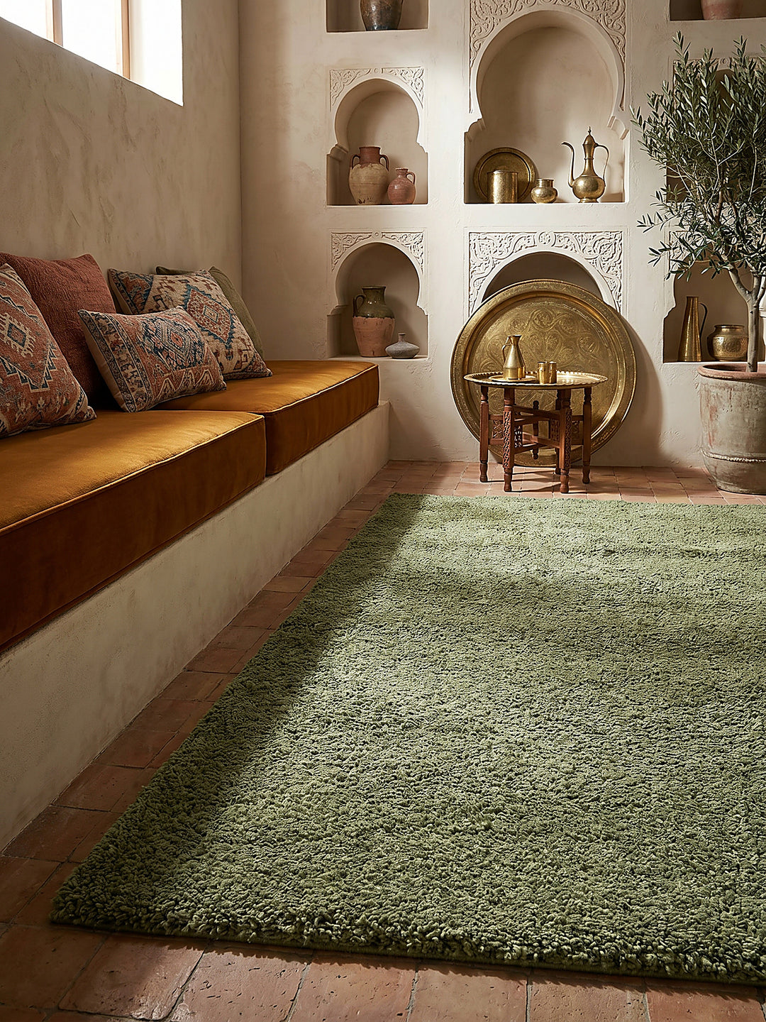 Teppich Grün rechteckig Editorial Styling_