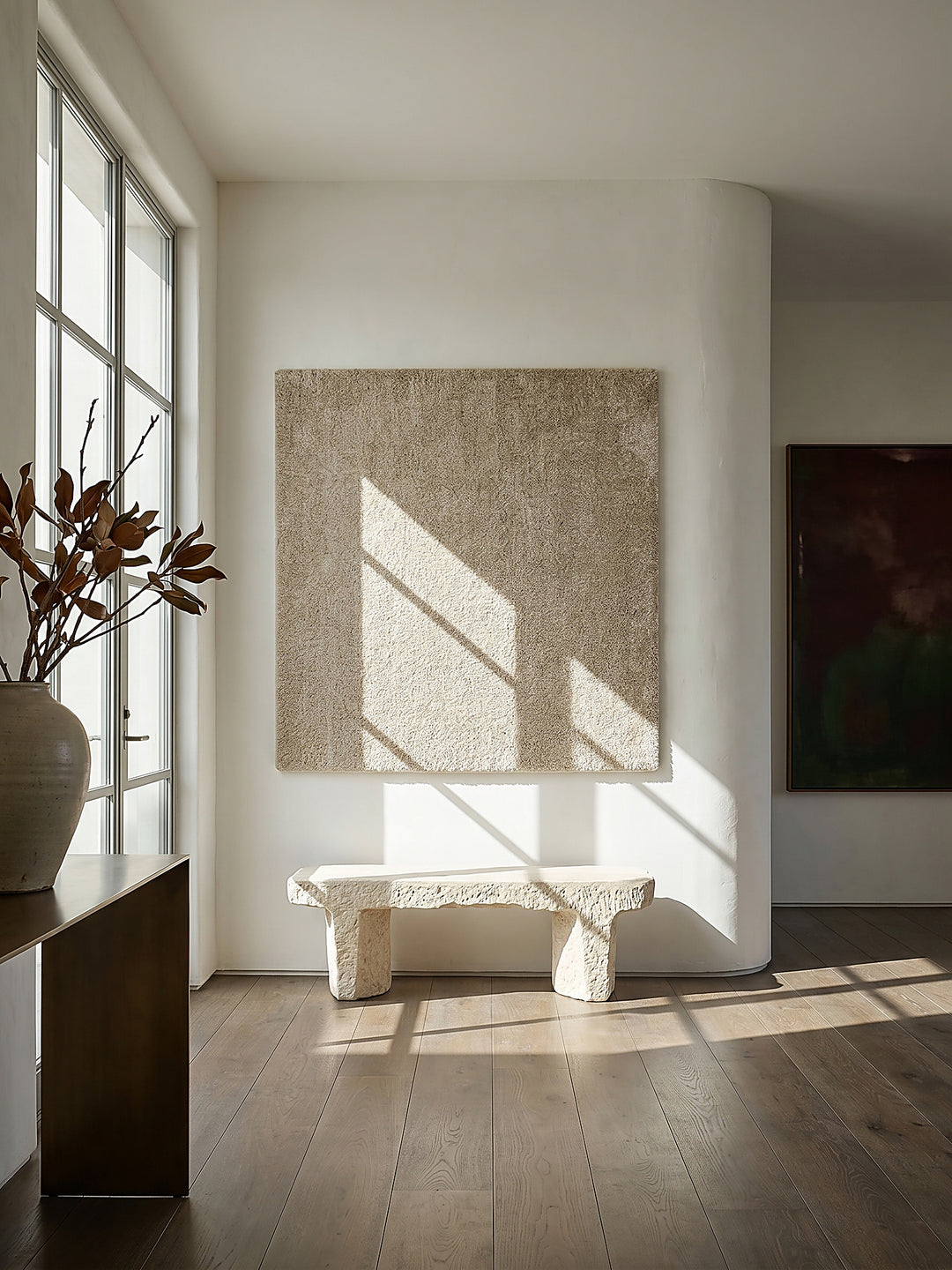 Teppich Beige als Wandteppich_