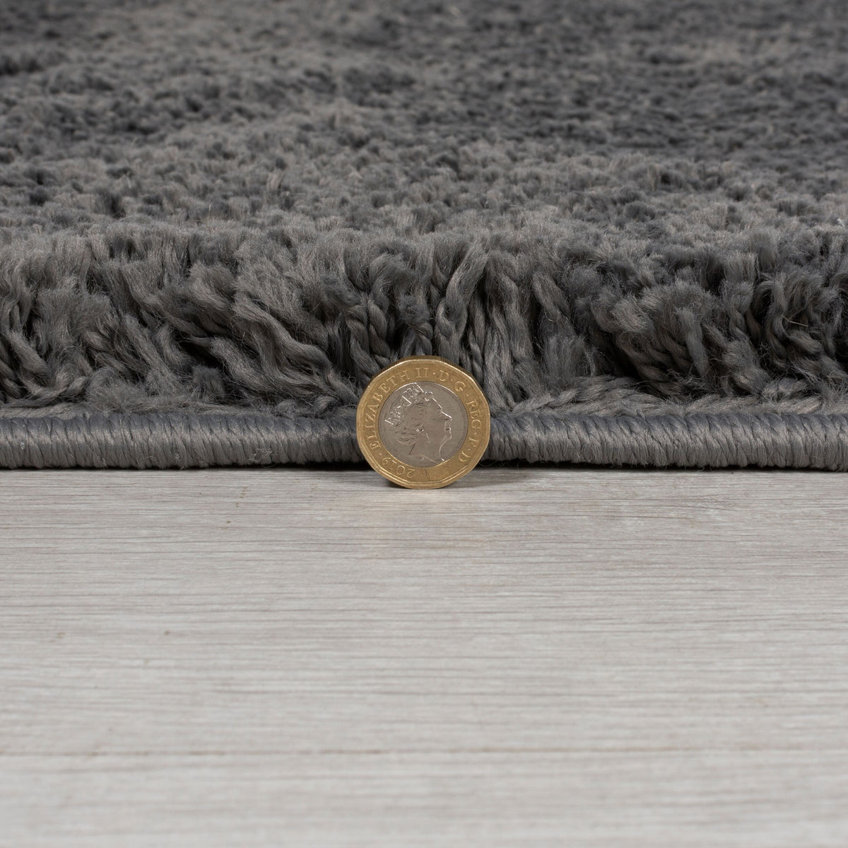 Teppich Hochflor Shaggy-Design - teddyweich LYNE - Anthrazit 200x200 cm_Quadratisch_