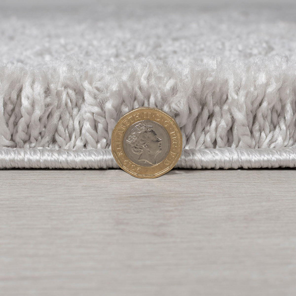 Teppich Hochflor Shaggy-Design - teddyweich LYNE - Grau 133x133 cm_Rund_