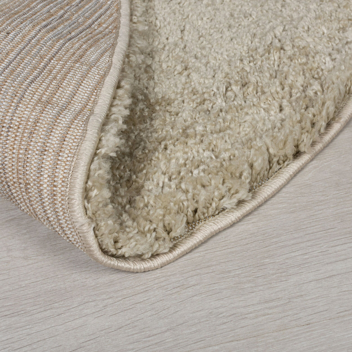 Teppich Hochflor Shaggy-Design - teddyweich LYNE - Beige 133x133 cm Rund