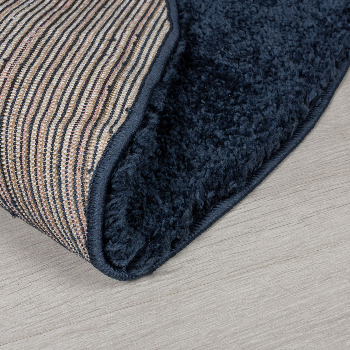 Teppich Hochflor Shaggy-Design - teddyweich LYNE - Blau 133x133 cm_Rund_