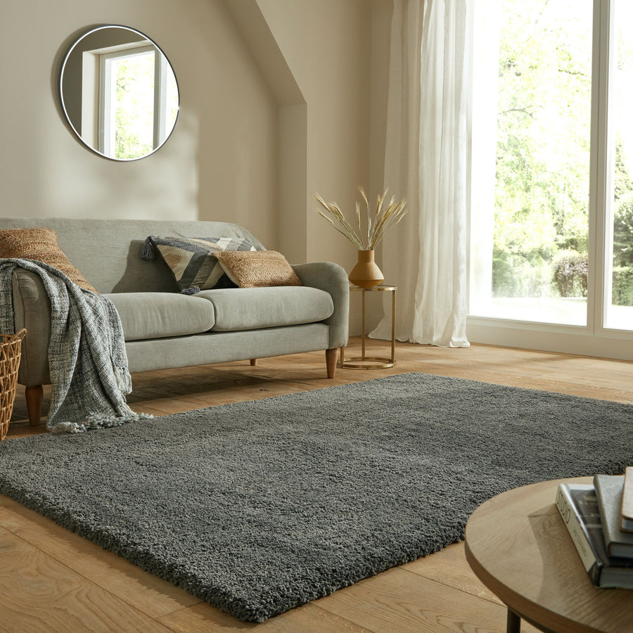 Strapazierfähiger und kuscheliger Hochflor-Teppich_Anthrazit_Rechteckig_