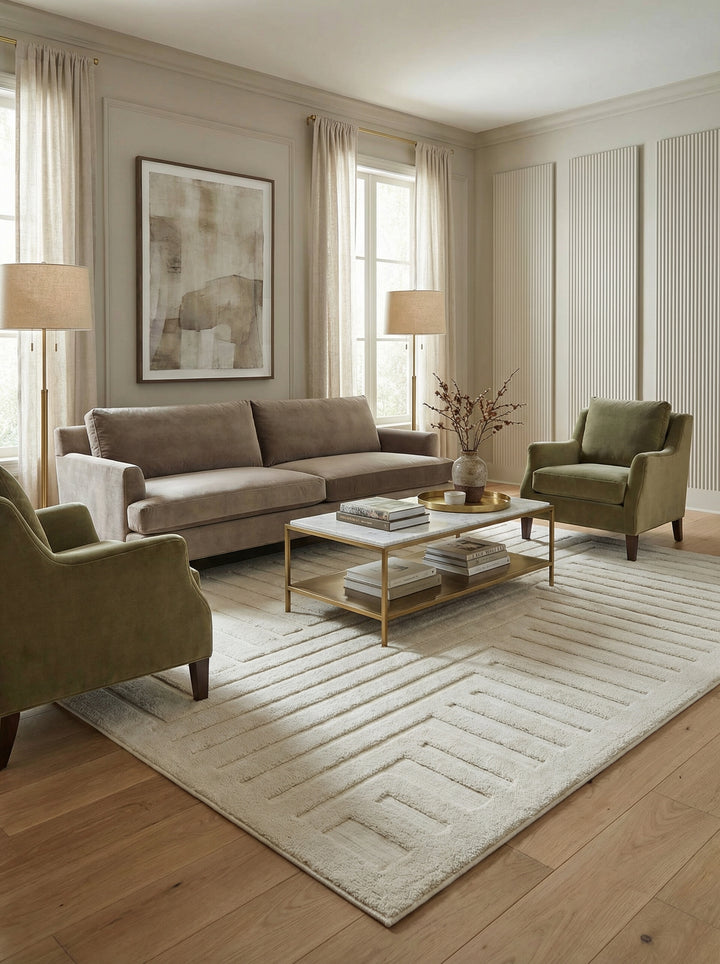 Teppich - 100% Polyester - rutschfester Baumwollrücken - modern-skandinavisches Design - Kadima Design_