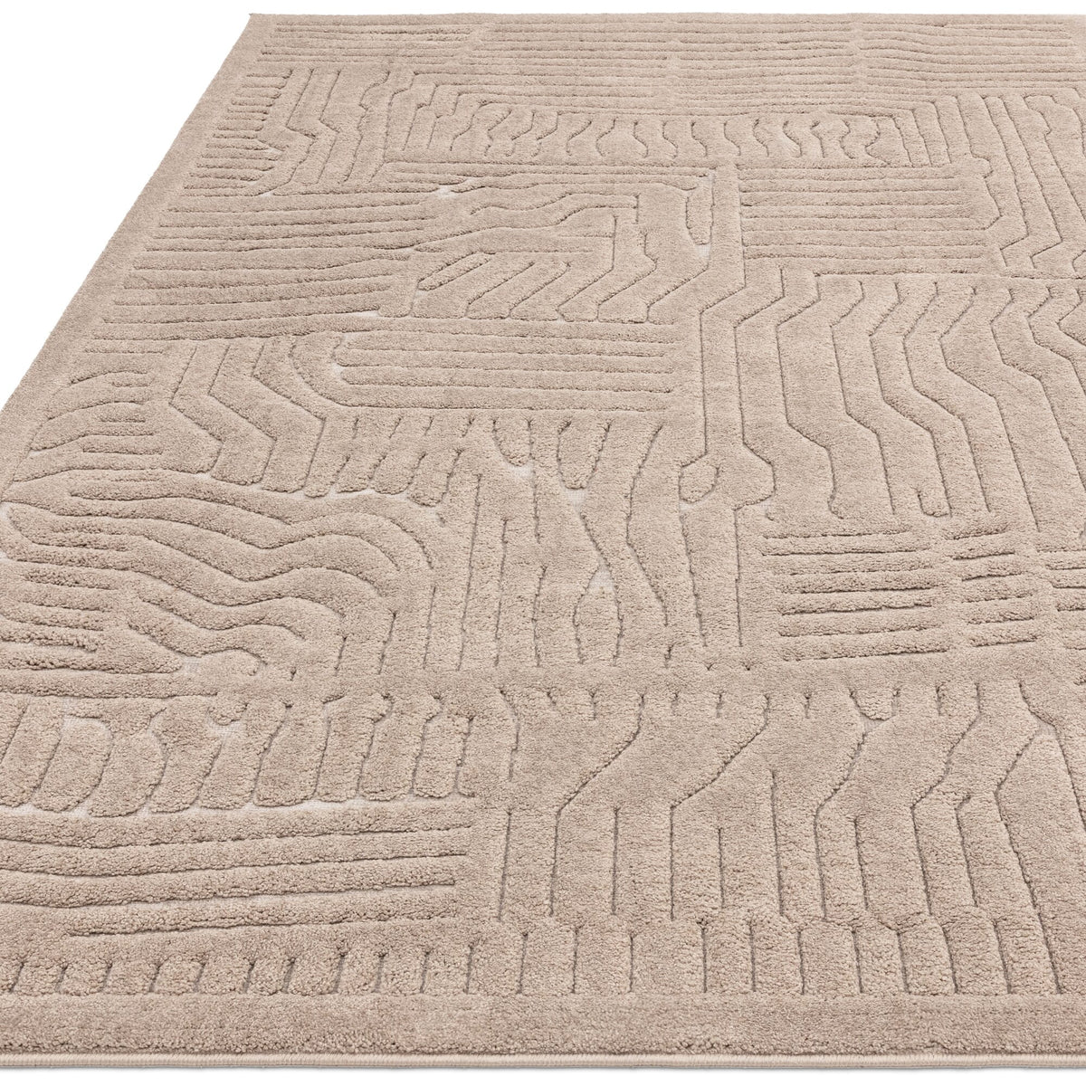 Moderner Teppich 120x170cm - 3D-Muster - rutschfeste Baumwollrückseite - perfekt für Schlafzimmer - Kadima Design EDEN-Carlisle