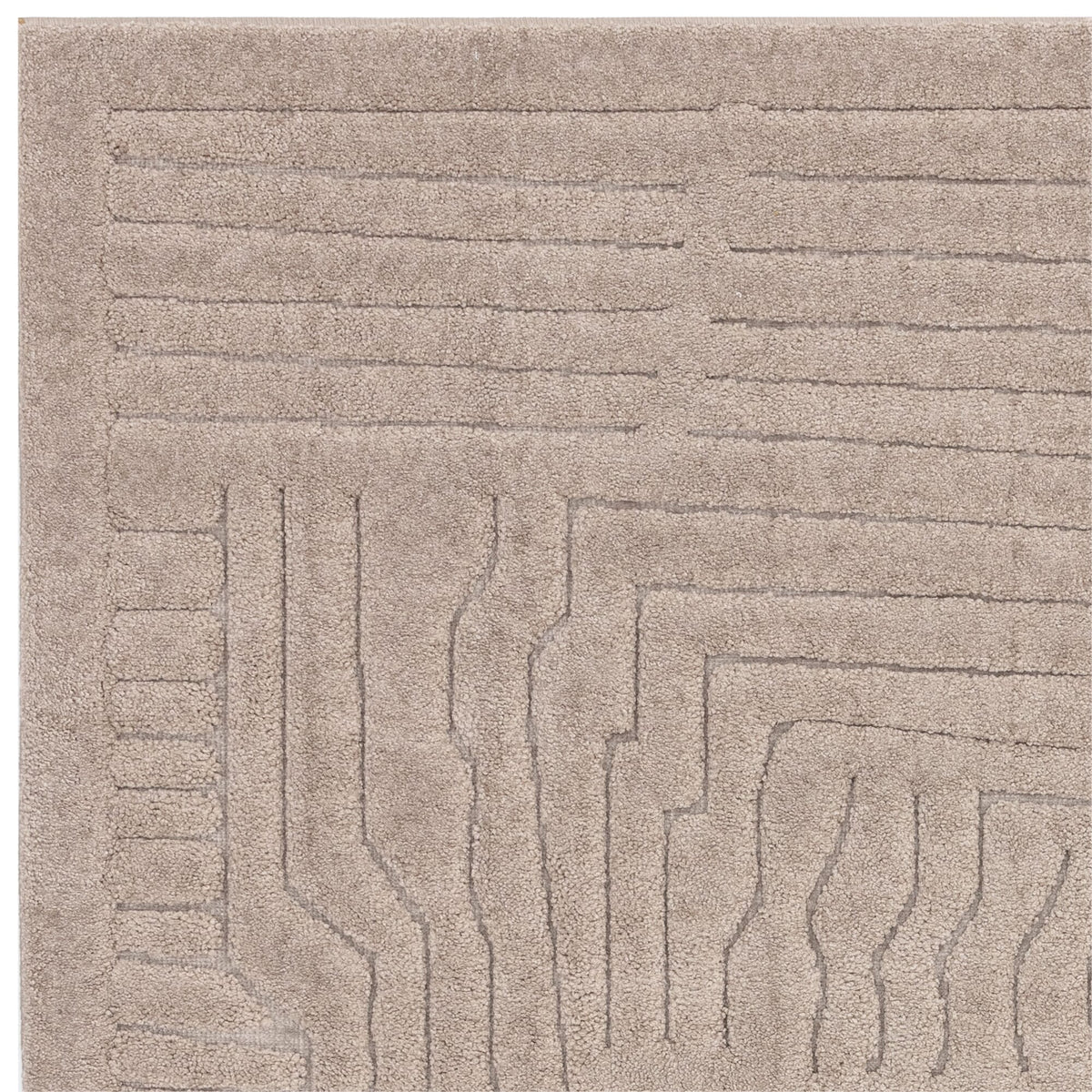 Designerteppich mit Hoch-Tief-Effekt - 1-7cm Gesamthöhe - schalldämpfend - eleganter Akzent für Arbeitszimmer - Kadima Design