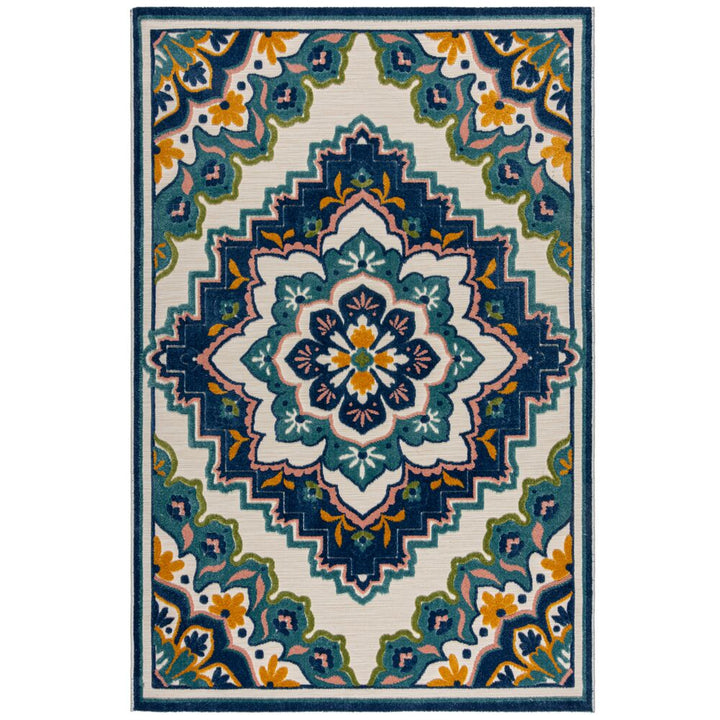 Superweich Floral Outdoor-Teppich in Blau - MARDEN Kollektion von Kadima Design_Blau_