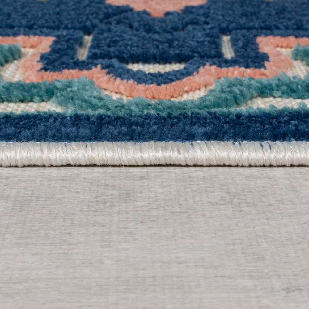 Outdoor-Teppich Floral-Design - superweich - blau MARDEN - Blau 120x170 cm Rechteckig