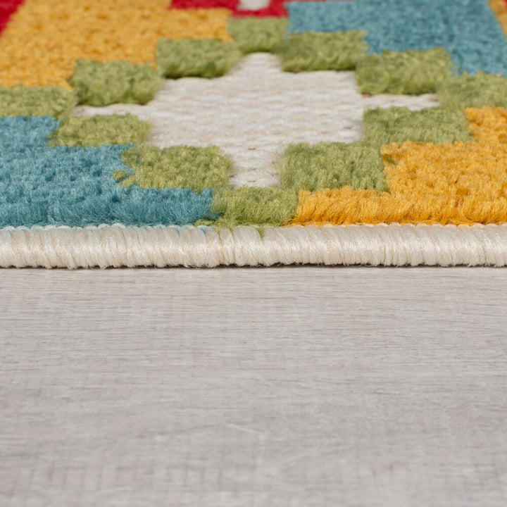Superweicher_ pflegeleichter Outdoor-Teppich mit geometrischem Muster in Multicolor - Kadima Design Kollektion BLYDE_Multi_