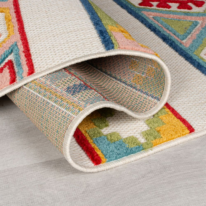 Superweicher_ pflegeleichter Outdoor-Teppich mit geometrischem Muster in Multicolor - Kadima Design Kollektion BLYDE_Multi_