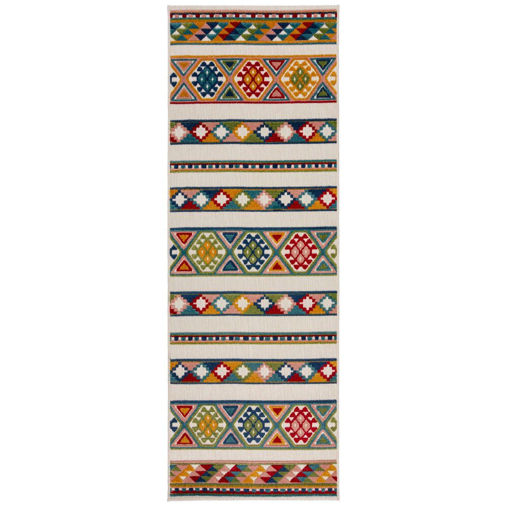 Superweicher_ pflegeleichter Outdoor-Teppich mit geometrischem Muster in Multicolor - Kadima Design Kollektion BLYDE_Multi_
