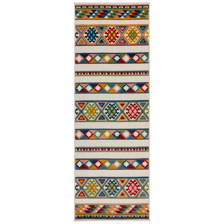 Superweicher_ pflegeleichter Outdoor-Teppich mit geometrischem Muster in Multicolor - Kadima Design Kollektion BLYDE_Multi_