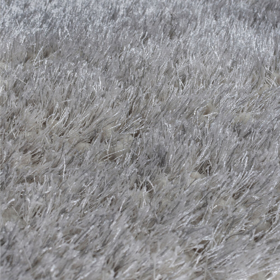 Superweicher Hochflor-Teppich in modernem Design Silber Rechteckig